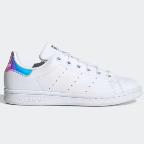 Adidas Stan Smith Sneakers Y Sz 7 /W 8.5 ‘White Iridescent' FU6673 - Picture 1 of 7